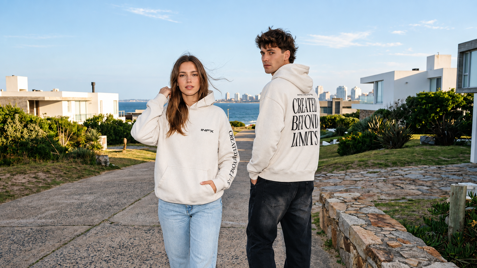 Modelos INFX caminando por la Rambla